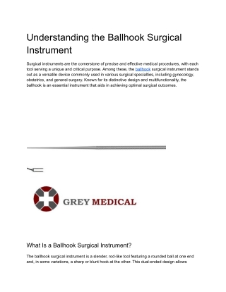 Ballhook Surgical Instrument