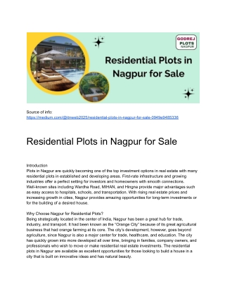 Residential Plots in Nagpur for Sale
