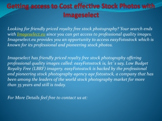 Getting access to Cost effective Stock Photos with Imagesele