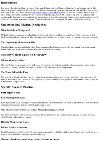 Moseley Collins Law's Commitment to Justice for Medical Negligence Victims