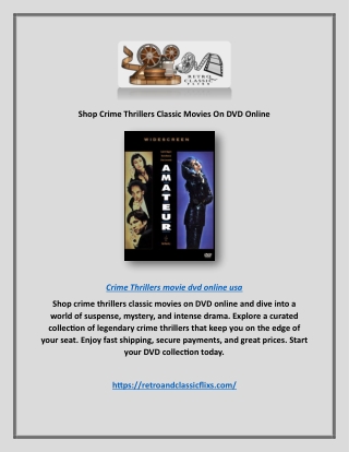 Shop Crime Thrillers Classic Movies On DVD Online