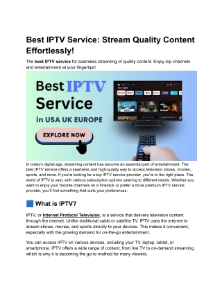 Best Iptv Services_ Stream Quality Content Effortlessly