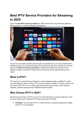 Best IPTV Service Providers for Streaming in 2025
