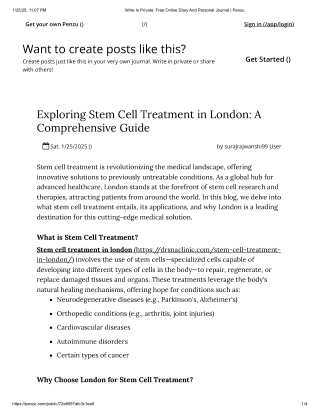 Exploring Stem Cell Treatment in London: A Comprehensive Guide