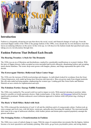 Fashion Trends That Specified Each Years