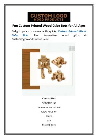 Fun Custom Printed Wood Cube Bots for All Ages