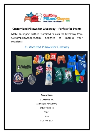 Customized Pillows for Giveaway – Perfect for Events