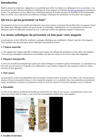 Les atouts esthétiques du présentoir en bois pour votre magasin
