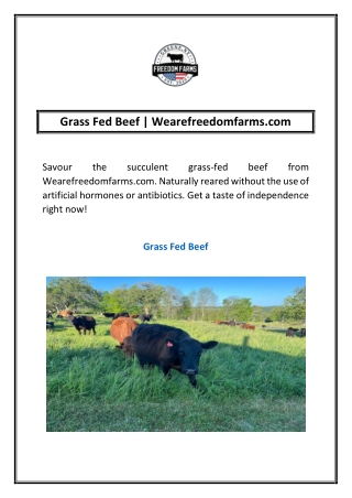 Grass Fed Beef | Wearefreedomfarms.com