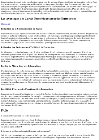Comment les Cartes Numériques Réduisent l'Empreinte Carbone dans les Entreprises