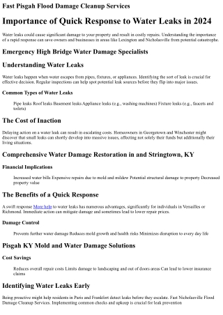 Water Damage Restoration Services Near Wilmore, KY