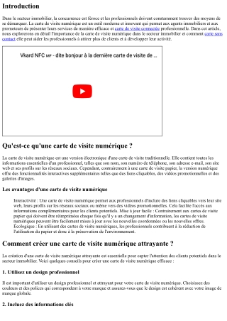 La carte de visite numérique : un outil indispensable pour les professionnels du