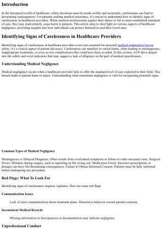Identifying Signs of Carelessness in Healthcare Providers