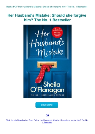 Books PDF Her Husband's Mistake Should she forgive him The No. 1 Bestseller