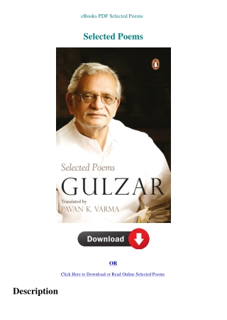 eBooks PDF Selected Poems