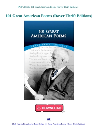 PDF eBooks 101 Great American Poems (Dover Thrift Editions)