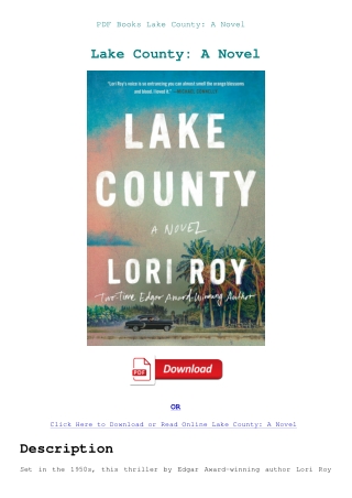 PDF Books Lake County A Novel