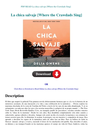 PDF READ La chica salvaje [Where the Crawdads Sing]
