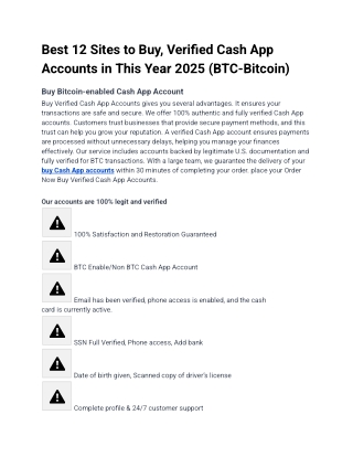 Best 12 Sites to Buy, Verified Cash App Accounts in This Year 2025 (BTC-Bitcoin)
