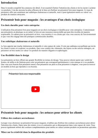 Présentoir bois pour magasin : les astuces pour attirer les clients dans votre e