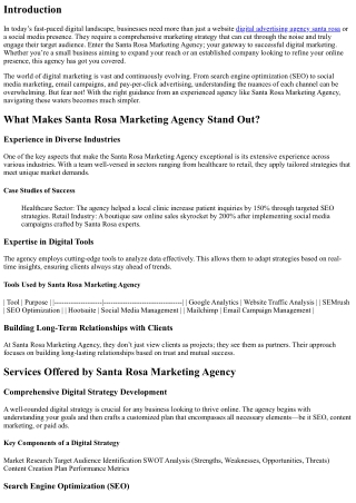 Santa Rosa Marketing Agency: Your Gateway to Successful Digital Marketing