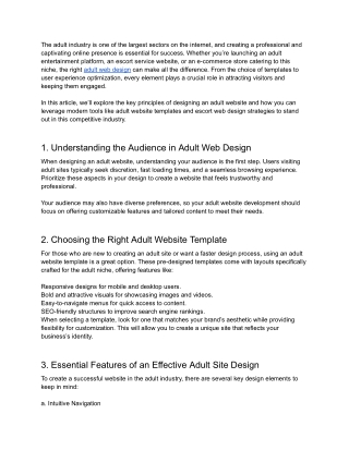 Adult Web Design_ Templates, Development, and Design Strategies for Success