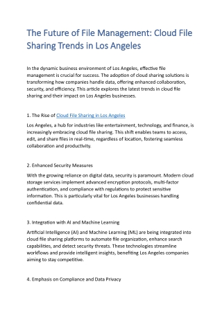 The Future of File Management Cloud File Sharing Trends in Los Angeles