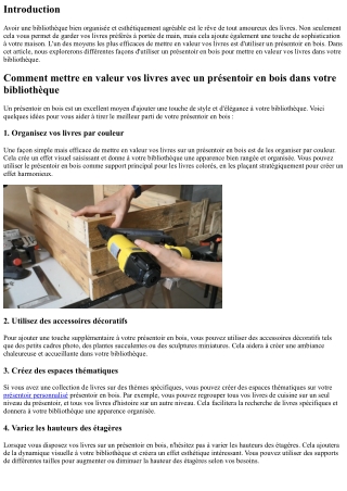 Comment mettre en valeur vos livres avec un présentoir en bois dans votre biblio