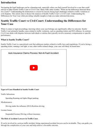 “Seattle Traffic Court vs Civil Court: Understanding the Differences for Your Ca