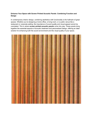 screen printed acoustic panels