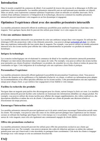 Optimisez l'expérience client avec des meubles présentoirs interactifs