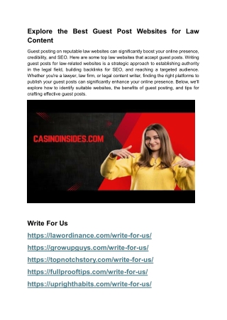 Explore the Best Guest Post Websites for Law Content