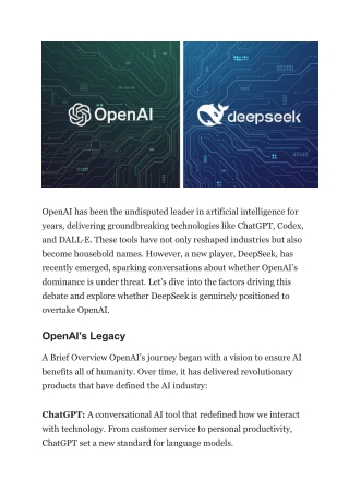 DeepSeek vs OpenAI