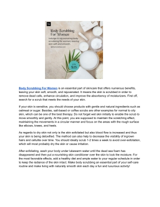 The Ultimate Guide to Body Scrubbing for Women