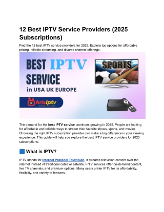 12 Best IPTV Service Providers (2025 Subscriptions)