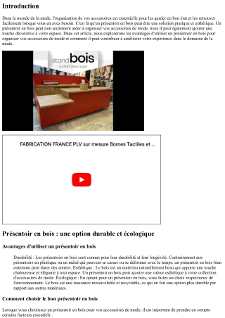 Présentoir en bois : une solution pratique pour organiser vos accessoires de mod
