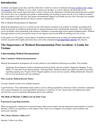 The Importance of Medical Documentation Post-Accident: A Guide for Victims”