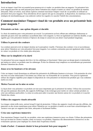 Comment maximiser l'impact visuel de vos produits avec un présentoir bois pour m