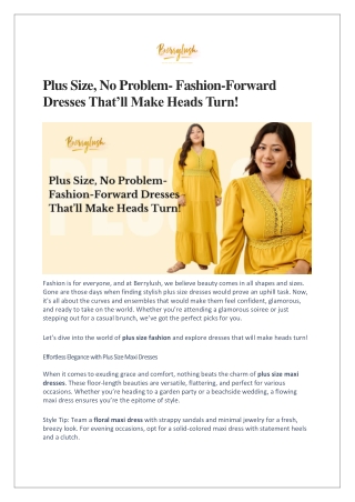 Plus Size, No Problem- Fashion-Forward Dresses That’ll Make Heads Turn!