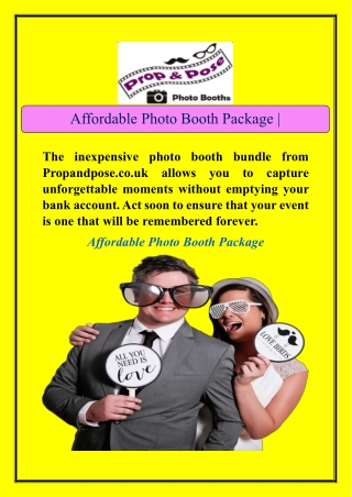 Affordable Photo Booth Package | Propandpose.co.uk