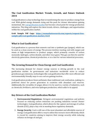 Coal Gasification Market Growth: Key Drivers and Challenges