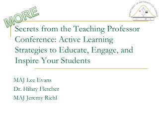 Secrets from the Teaching Professor Conference: Active Learning Strategies to Educate, Engage, and Inspire Your Students