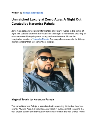 Unmatched Luxury at Zorro Agra_ A Night to Remember