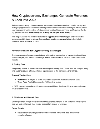 How Cryptocurrency Exchanges Generate Revenue_ A Look into 2025