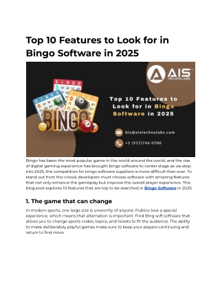 Top 10 Features to Look for in Bingo Software in 2025