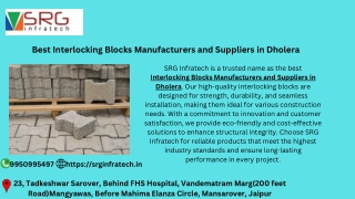 Best Interlocking Blocks Manufacturers and Suppliers in Dholera - SRG Infratech