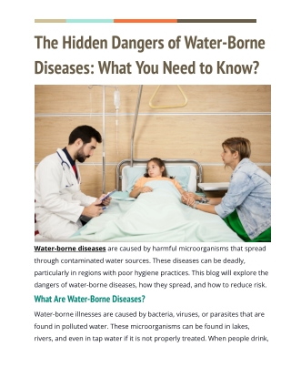 The Hidden Dangers of Water-Borne Diseases: What You Need to Know?