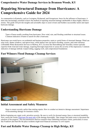 Experienced Water Damage Restoration Specialists in Nicholasville