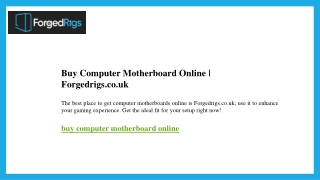 Buy Computer Motherboard Online  Forgedrigs.co.uk