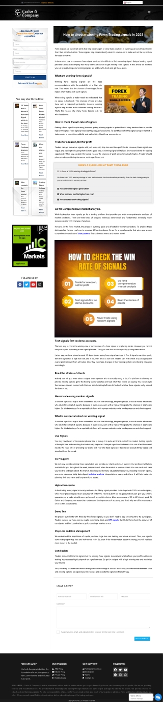 How to choose winning Forex Trading signals in 2025